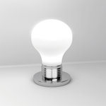 Lampada Da Scrivania Contemp Big Lamp Metallo Cromo Vetro Bianco 1 Luce E27