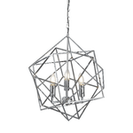 Lampadario Contemporaneo Cubo Acciaio Cromo 3 Luci E14