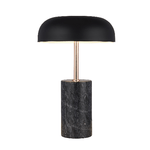 Lampada Scrivania Contemporanea Francoforte Acciaio Grigio Marmo Nero 1 Luce E14