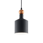 Sospensione Industrial-Minimal Triade-3 Metallo Grigio 1 Luce E27