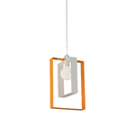 Be Light Sospensione Moderna Duplo 1 Luce Ferro Laccato Bianco E Arancio