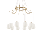 Sospensione Contemporanea Karousel Metallo Ottone 10 Luci G9 3W 3000K Luce Calda