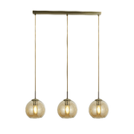 SearchLight Lampadario Contemporaneo Balls Acciaio Adjustable Vetro Ambra 3 Luci E27