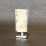 Abatjour Contemporaneo Shadow Metallo Bianco Vetro Foglia Oro 1 Luce G9