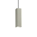 Sospensione Moderna Square Oak Metallo Cemento Grigio 1 Luce