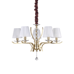 Lampadario Classico Pegaso Metallo Ottone 5 Luci E14