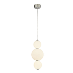 Lampadario Contemporaneo Palla Neve Acciaio Cromo Vetro Bianco Led 18,97W 3000K