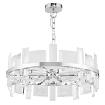 Maytoni Lampadario Contemporaneo Cerezo Metallo Cromo 5 Luci Diffusori Vetro E Metallo