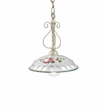 Lampadario Classico Napoli Metallo E Ceramica Bianco Sfumato Oro 1 Luce E27