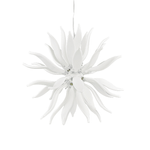 Sospensione Contemporanea Leaves Metallo Bianco 12 Luci G9 3W 3000K Luce Calda