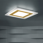 Plafoniera Contemporanea Oblio Metallo Foglia Oro Led 58W