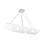 Sospensione Moderna Rettangolare Plate Metallo Bianco 4 Luci Gx53