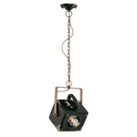 Lampadario Vintage Industrial Ferro E Ceramica Nero 1 Luce E27