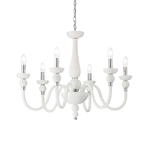 Ideal Lux Lampadario Classico Doge Vetro Bianco 6 Luci E14