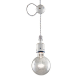 Lampadario Classico Monopoli Metallo E Ceramica Bianco Decorato 1 Luce E27