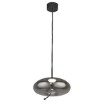 SearchLight Lampadario Contemporaneo Lisbona Acciaio Cromo Vetro Nero Led 6W 2700K