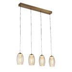 Lampadario Contemporaneo Ciclon Acciaio Bronzo Vetro Led 5,5W 3000K