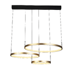 Lampadario Adornare Acciaio Nero Policarbonato Oro 3 Luci Led 107,5W 2700K