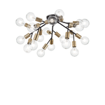 Plafoniera Industrial-Minimal Spark Metallo Nero 20 Luce E27