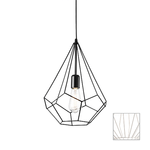 Sospensione Industrial-Minimal Ampolla-3 Metallo Bianco 1 Luce E27