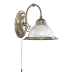 Applique Contemporanea American Dinner Acciaio Adjustable Vetro 1 Luce E27