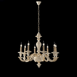 Lampadario Shabby Chic Leonardo Avorio Oro 6 Luci E14