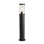 Paletto Da Esterno Contemporaneo Bakerloo Alluminio Nero Vetro 1 Luce E27 73Cm