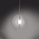 Linea Zero Sospensione Moderna Sirio 1 Luce In Metacrilato Satinato Space Collection