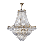 Lampadario Classico Versailles Acciaio Oro Vetro 19 Luci E14