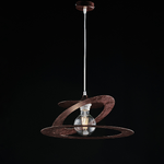 Sospensione Moderna 1 Luce Ferro Taglio Laser Marrone e Corten Serie Geko