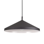 Sospensione Industrial-Minimal Yurta Metallo Nero 1 Luce E27 D50