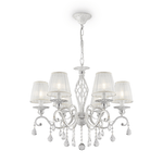 Maytoni Lampadario Shabby Chic Grace Metallo Bianco 6 Luci Diffusori Pvc Bianco