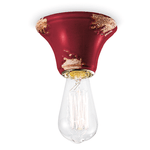 Plafoniera Vintage Tonda Media Ceramica Bordeaux 1 Luce E14