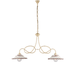 Be Light Bilanciere Country Chic Bistrot 2 Luci Avorio Con Ceramica Vietrese