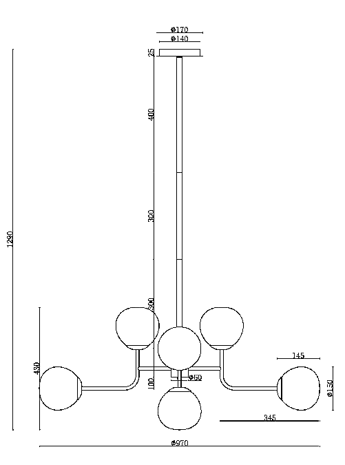 Lampadario-Sospensione-Erich-In-Metallo-Nichel-8-Luci-E-Diffusori-Bianchi