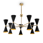 Maytoni Lampadario Contemporaneo Vesper In Metallo Nero E Oro 14 Luci