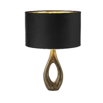 Lampada Da Scrivania Contemporanea Bucklow Ottone Tessuto Nero 1 Luce E27