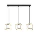 Sospensione Contemporanea Lingotto Metallo Ottone 3 Luci G9 3W 3000K Luce Calda