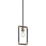 Sospensione Industrial Nordica Imahn Acciaio Nero Ottone 1 Luce E27