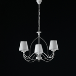 Lampadario Provenzale Fiammingo 3 Luci Ferro e Paralumi Bianco Serie Rustico