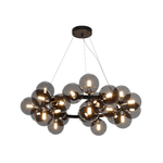 Maytoni Lampadario Contemporaneo Dallas Metallo Nero 25 Luci Diffusori Vetro Specchiato