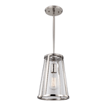 Sospensione Contemporanea Harrow Alluminio Nichel Lucido Vetro 1 Luce E27 D20Cm