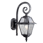 Applique Vintage-Decò Genova Alluminio Nero Rustico E Vetro Argento 1 Luce E27