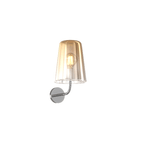 Applique Contemporanea Shaded Metallo Cromo Vetro Ambra 1 Luce E27