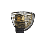 Applique Industrial-Nordico Favo Acciaio Nero Oro 1 Luce E14