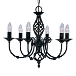 Lampadario Industrial-Nordico Zanzibar Acciaio Nero 6 Luci E14