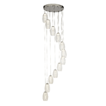 Lampadario Contemporaneo Ciclon Acciaio Cromo Vetro Trasparente Led 60W 3000K