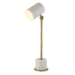 Lampada Da Scrivania Contemporanea Trave Acciaio Bianco Ottone 1 Luce E27