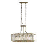 Lampadario Contemporaneo Victoria Acciaio Adjustable Vetro 5 Luci E27