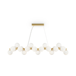 Lampadario Contemporaneo Dallas Metallo Oro E Bianco 25 Luci Diffusori Vetro